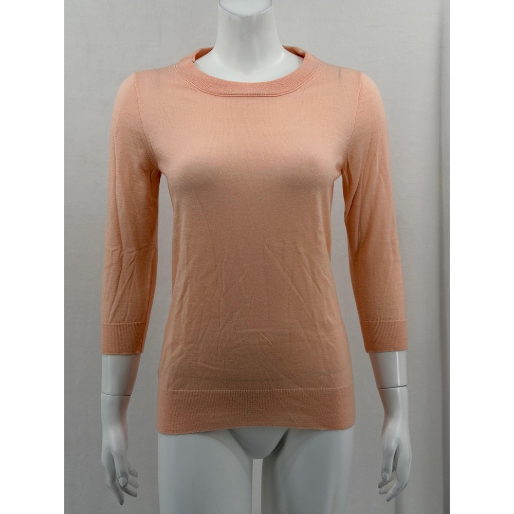 J Crew Sweater Women Small Peach Merino Wool Tippi Sheer Lightweight Knit Spring